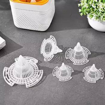 Новая прокладка для цветочного горшка, коническое вулканическое дно цветочного горшка, пластиковая сетка для суккулентных корней, дышащая, противогнилостная прокладка для корней 10PCS