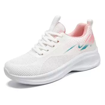 New Flying Woven Casual Shoes Manufacturers Direct Soft Sole Breathable Foreign Trade Breathable Sports Shoes Women A3 Round TPR 40 чёрный