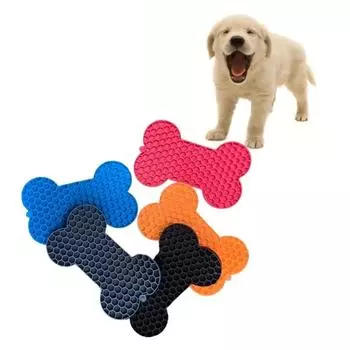 New food grade silicone pet slow food mat Dog slow food placemat non-slip slow silicone feeding mat dog accessories M красный