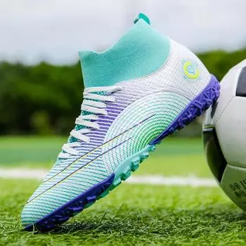 New football shoes men s AG long nails youth students outdoor sports competition training shoes TF broken nails boys 35