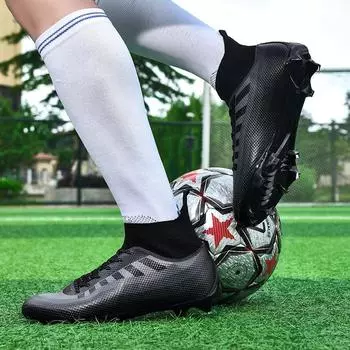 New football shoes men s and women s adult high-top long nails AG youth broken nails TF professional competition training shoes 35