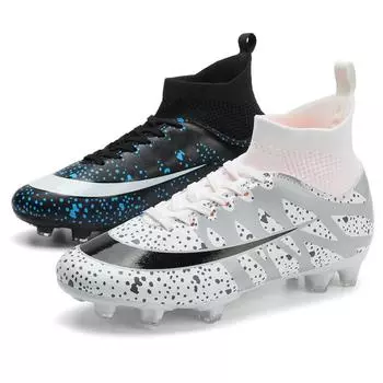 New football shoes men s and women s breathable mandarin duck color high-top long and short nails football shoes grass large size training shoes 31