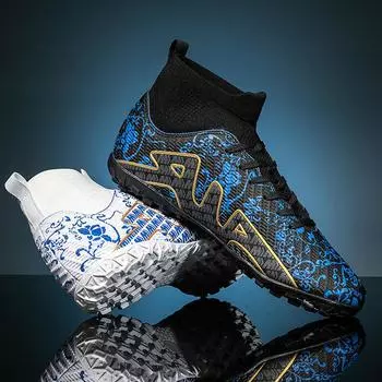 New football shoes men s and women s breathable mandarin duck color high-top long and short nails football shoes grass large size training shoes 39