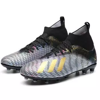 New football shoes men s and women s breathable mandarin duck color high-top casual spike football shoes grass large size training shoes 30