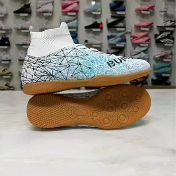 New football shoes men s high-top flat lawn youth and students adult game training shoes 35