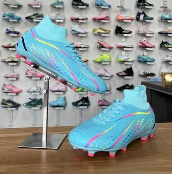 New football shoes men s high-top popular adult students long nails grass game training broken nails sports shoes 38