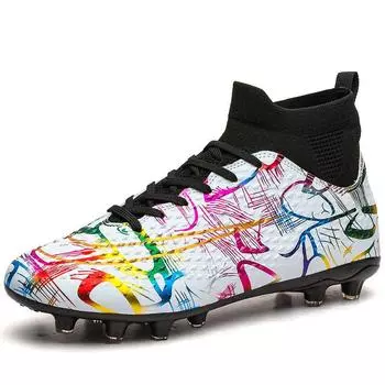 New football shoes men s TF broken nails trendy fashion AG long nails football shoes non-slip children s student training shoes women 35 чёрный