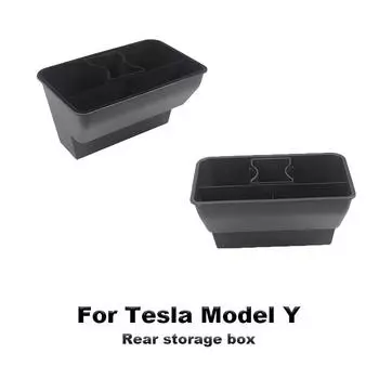 New For Tesla Model 3 Y 2024-2024 Car Rear Storage Box Flocking/ABS Organizer Containers Auto Interior Modification Accessories