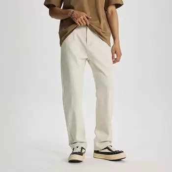 New Four-season Four-sided Elastic Straight Jeans Japanese Loose Trousers 28 слоновая кость