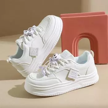 New Four Seasons Casual Fashion Street Tide Cartoon Pendant Little White Shoes Women s Platform Cute Board Shoes 35
