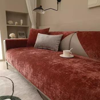 New Four Seasons Universal Sofa Cushion Luxury and High-end Feel Cover Cloth Solid Color Anti Slip Seat Cushion 70x70cm