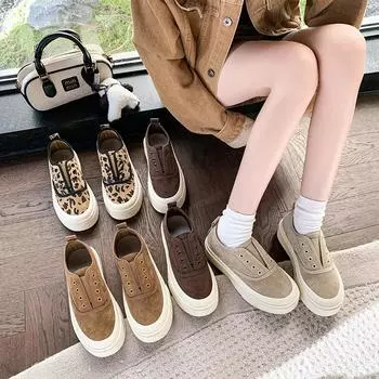 New Four Seasons Women s Shoes Fashion Platform Classic Retro Student Board Shoes Casual Breathable Sports Dexun Board Bread Shoes 35 абрикосовый