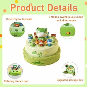 New Frog Game Bounce and Catch Toys Musical Rotate Frog Pop Up Board Game For Kids