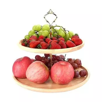 New Fruit Pan Home Double Layer Cake Rack Dessert Rack Dessert Table Commercial Display Rack Candy Tray Decoration