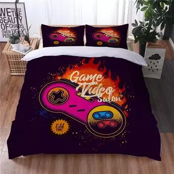 New GamePad Bedding Set Adult Children Cartoon Games Comforter Bedding Sets Twin Queen King Duvet Cover Sets Pillowcases 2/3pcs 135x200cm 2pcs