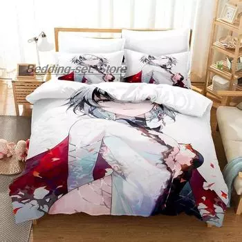 New Genshin Impact Arlecchino Bedding Set Single Twin Full Queen King Size Bed Set Aldult Kid Bedroom Duvetcover Sets Game Anime 70x133cm 2pcs