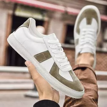 New Genuine Leather Fashion Shoes Men Lace-Up Male Comfortable Driving Shoe All-match Mens Sneakers Classic Mens Casual Shoes 37 песочный