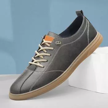 New Genuine Leather Men s Shoes Luxury Brand Casual Shoes for Men Lace up Sneakers Italian Moccasin Breathable Sport white Shoes 37 чёрный