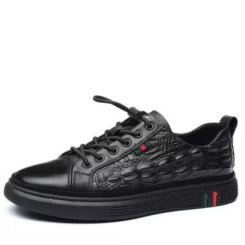New Genuine Leather White Shoes Men s Cowhide Crocodile Pattern Sneakers Fashion Casual Top Quality Outdoor Shoes EUR 38-44 6 белый