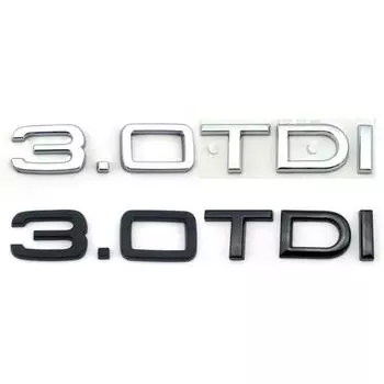 New genuine rear logo 3.0 tdi chrome decal adhesive emblem a3 a4s4 a5s5 a6 a7 a8 q5 q7