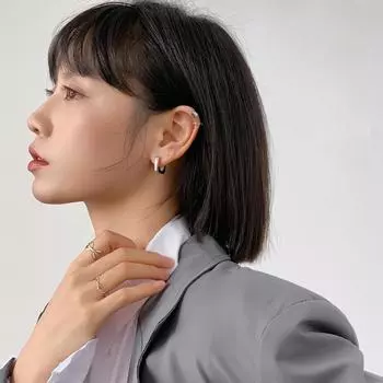 New Gifts Geometric Glossy French Simplicity Hoop Earrings Fashion Jewelry Ear Stud Square Earrings gold-Small