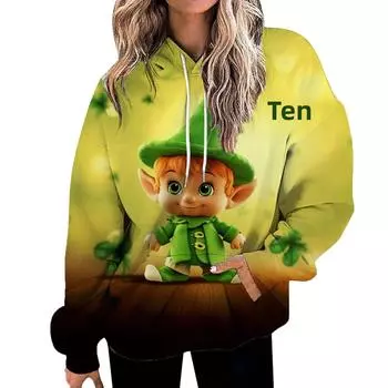 New Gradient Color Women s Sweatshirt Cartoon Anime Starry Sky 3D Digital Print Hoodie Polyester Fiber Full Sleeve Ruffles S