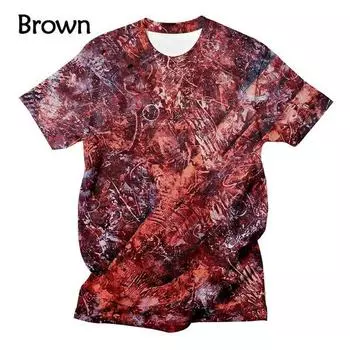 Новая футболка с принтом граффити 3D, модная повседневная футболка для пары с брызгами чернил, классная и красочная, с короткими рукавами S золотой