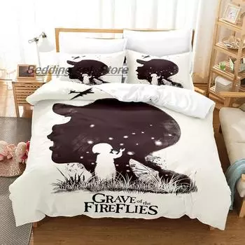New Grave of the fireflies Bedding Set Single Twin Full Queen King Size Bed Set Aldult Kid Bedroom Duvetcover Sets Kawaii Anime 70x133cm 2pcs