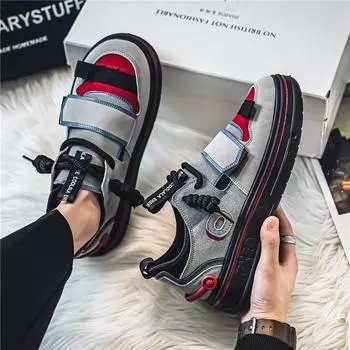 New Gray Suede Men s Skate Shoes Fashion Casual Designer Sneakers Men Comfortable Non-slip Men Skateboarding Shoes tenis hombre 39