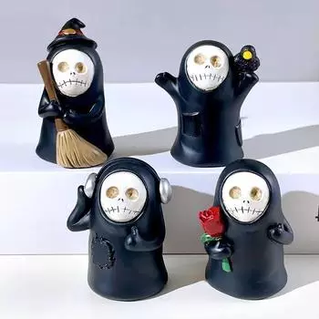 New Halloween Cute Ghost Statue Skull Witch Decoration Ghost Holiday Party Room Decoration Table Decoration & Accessories