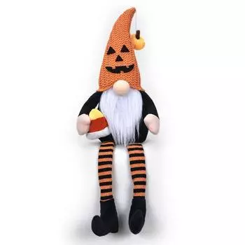 New Halloween long legs faceless doll midget broom goblin doll creative ornament ornament pointed hat