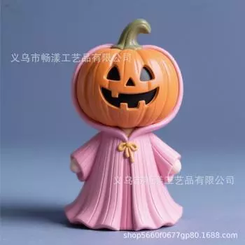 New Halloween pink pumpkin ghost resin craft ornament cute three-dimensional decoration cute eye-catching