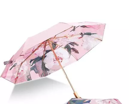 New hand-opened two-color double-sided vinyl color umbrella three-fold sunscreen umbrella for both weather and rain