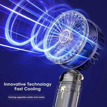 New Handheld Small Fan USB Portable Digital Display silentOffice DeskStudent on Dormitory Charging Outdoor Fan