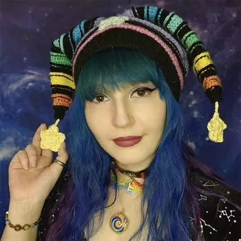 New Handmade Crocheted Delux Gritty Hat Funny Personalized Tassel Adult Hat Adult 57-59cm