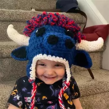 New handmade crocheted Scare Bear hat Halloween funny bear ear hat Child 50-54cm