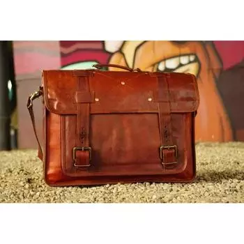New Handmade Leather Messenger Bag Men s Work Office Briefcase Crossbody Bag