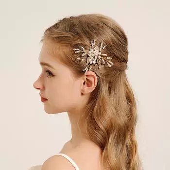 New handmade pearl flower hairpin retro all-match bridal hairstyle headdress high-end hair accessories side clip