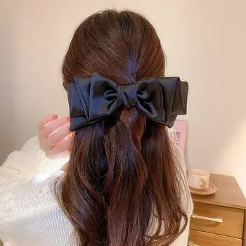 New Headdress Hair Top Clamp Bow Spring Clips Ponytail Holder Women Hair Clips Korean Hairgrip белый