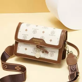 New High Appearance Level Splicing Small Square Bag Senior Sense Printed Backpack Large Capacity Fashion All-matching Shoulder Bag .