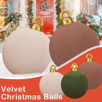NEW High-end Giant Christmas Balls PVC Inflatable Decoration Balls Outdoor Inflatable Christmas V0Q6 brown 18 inches-one