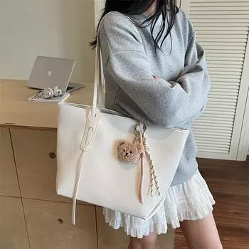 New high-end stone pattern large-capacity portable tote bag women s fashion simple solid color commuter shoulder bag