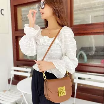 New High-end Women Flap Crossbody Bags Fashion Gold Lock Square Shoulder Bags Casual Solid Color PU Leather Ladies Handbags