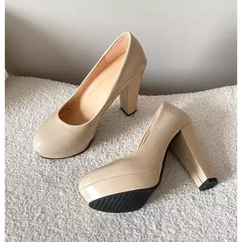 New High Heels Shoes Women White Wedding Shoes Thick High Heels Fashion Party Pumps Footwear Black Red Big Size 34-42 35