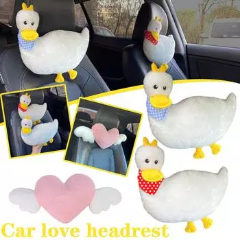 NEW High-looking Heart-Shaped Car Headrest Plush Love Neck Pillow Seat Universal Lumbar Pillow Support Cushion Comfortable Car