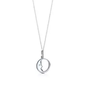 New High Quality 100% S925 Sterling Silver Charm Necklace of Man on The Moon Ladies Holiday Party Gift Jewelry