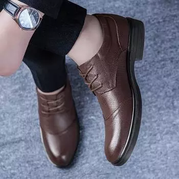 New High Quality Genuine Leather Shoes Flat Mens Casual Cotton Shoes Cowhide Business Brand Male Footwear Soft Comfortable Black 36 чёрный