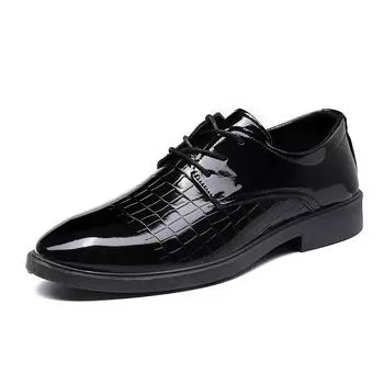 New High Quality Men s Leather Shoes with Bright Surface Formal and Business Casual Shoes Youth Versatile Fashion Men s Shoes 39