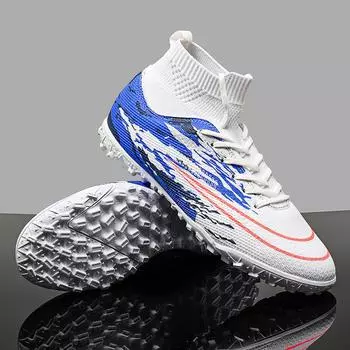 New high-top flying-woven football shoes, men s and women s training shoes, students long broken nails, football shoes, broken nails, shoe manuf 36