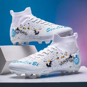 New high-top football shoes long broken nails 2025 men s and women s football shoes grass student training shoes 33